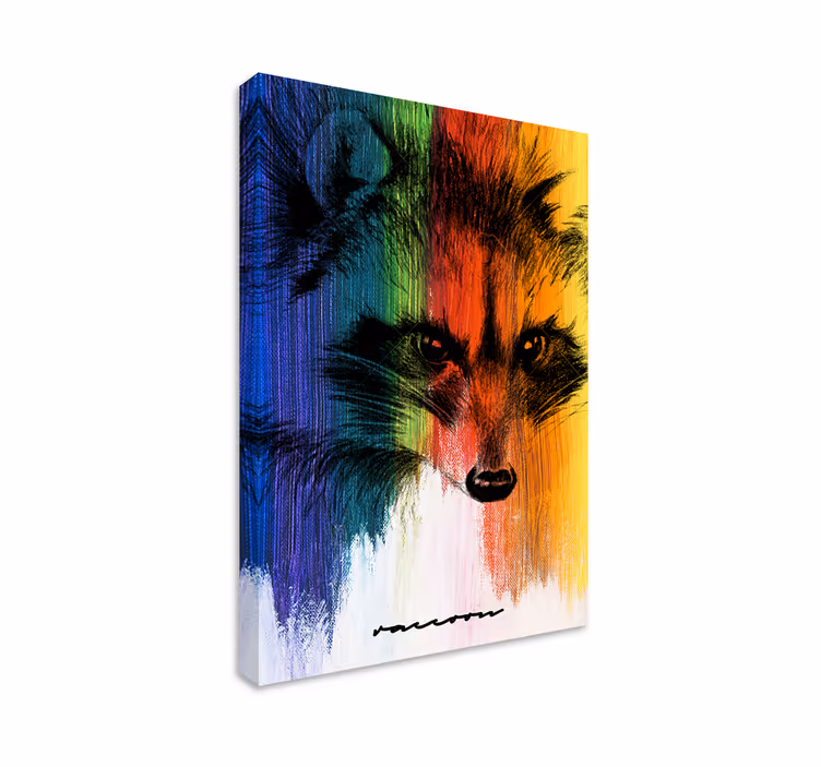 Quadro animais retrato vibrante de raposa - TenStickers