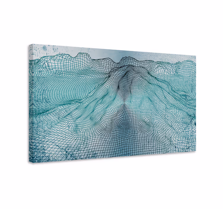 Quadro decorativo abstrato picos de montanhas conectados - TenStickers