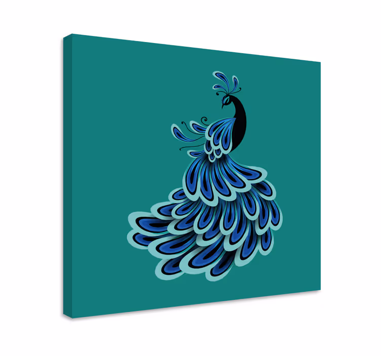 Quadro 3d design elegante de pavão - TenStickers