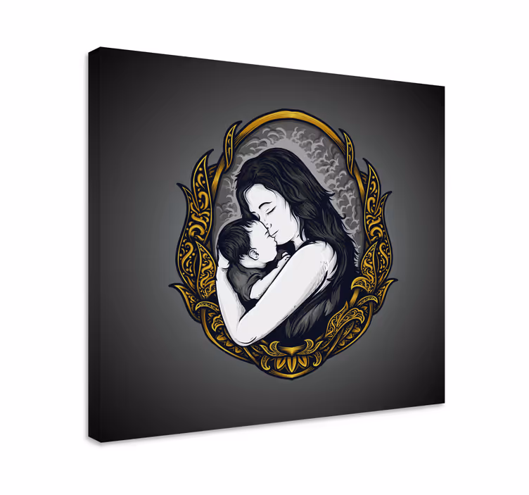 Quadros decorativos personagens abraço materno - TenStickers