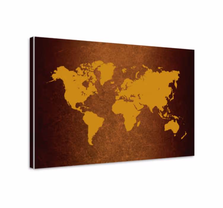 Quadro mapa mundi mapa global retrô - TenStickers