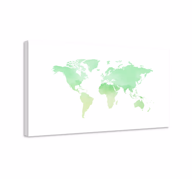Quadro mapa mundi Pintado de verde - TenStickers