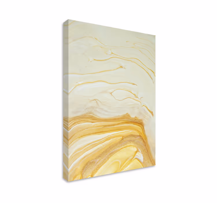Quadro decorativo abstrato ondas douradas suaves - TenStickers