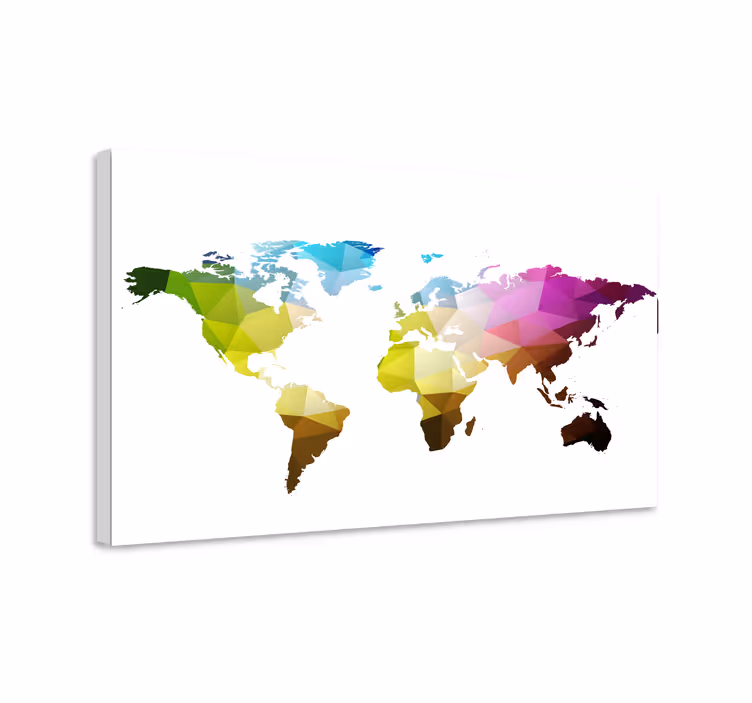 Quadro mapa mundi Triângulo - TenStickers