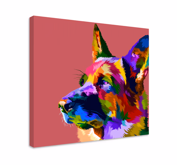 Quadro de cães Pastor alemão arco-íris - TenStickers