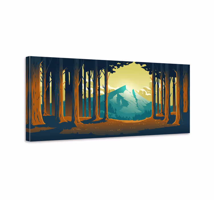 Quadro de paisagem vista da floresta da montanha - TenStickers