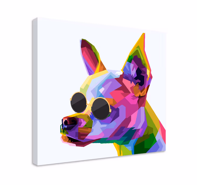 Quadro de cães arte canina vibrante - TenStickers