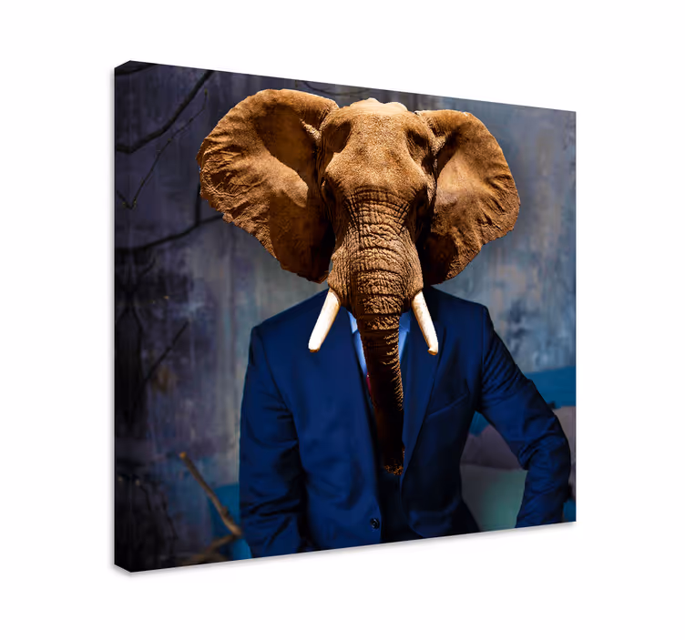 Quadro de elefantes retrato de cabeça de elefante - TenStickers