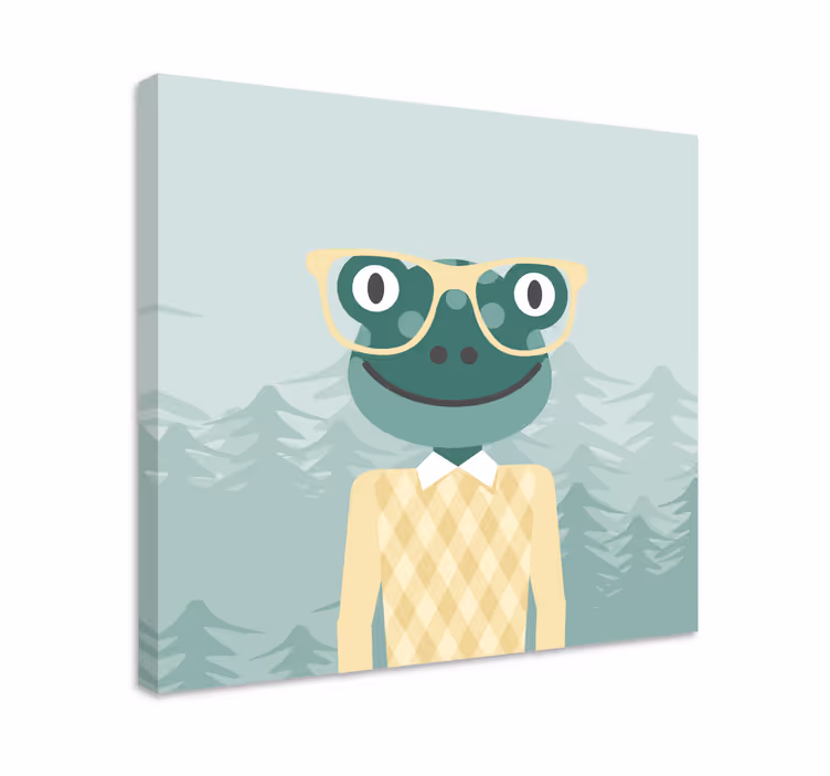 Quadro 3d personagem de sapo estiloso - TenStickers