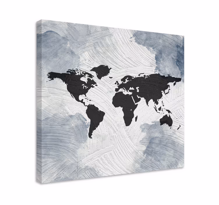 Quadro mapa mundi contorno global moderno - TenStickers