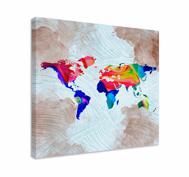 Quadro mapa mundi Multicolor artístico - TenStickers