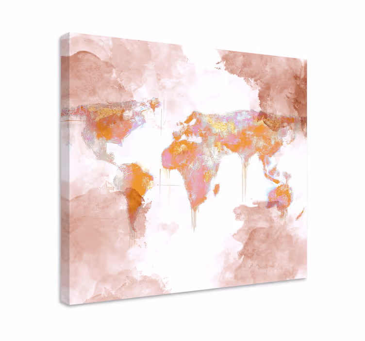 Quadro mapa mundi mapa mundial artístico - TenStickers