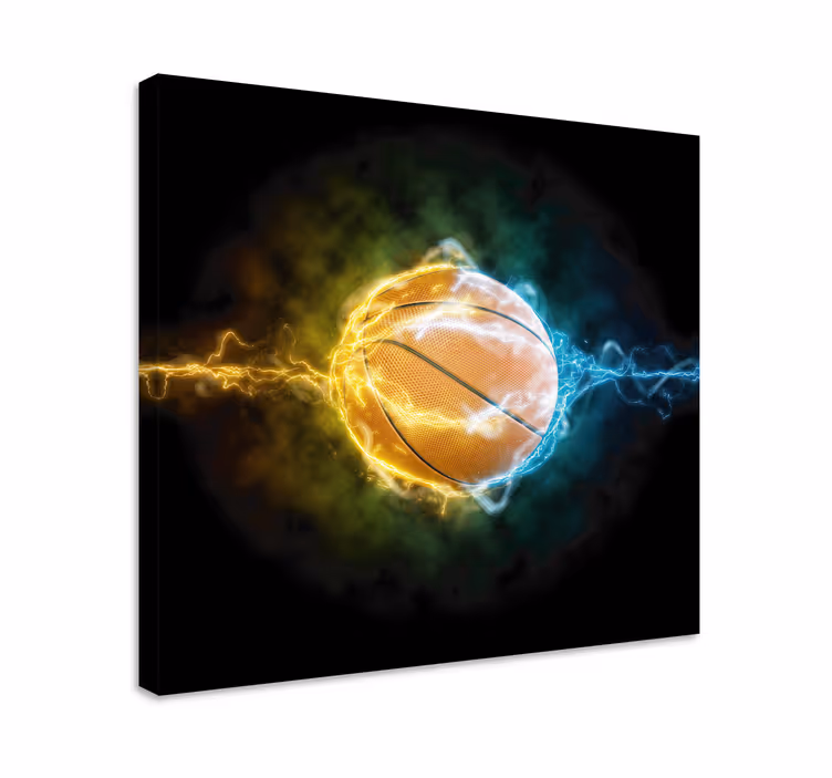 Quadro juvenil água e fogo de basquete - TenStickers