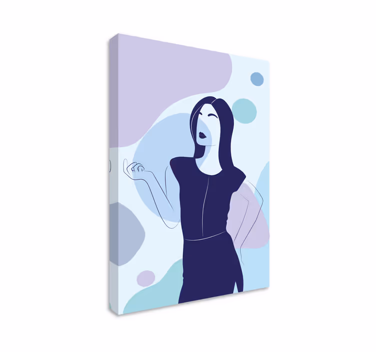 Quadros decorativos personagens gesto de mulher estilizada - TenStickers