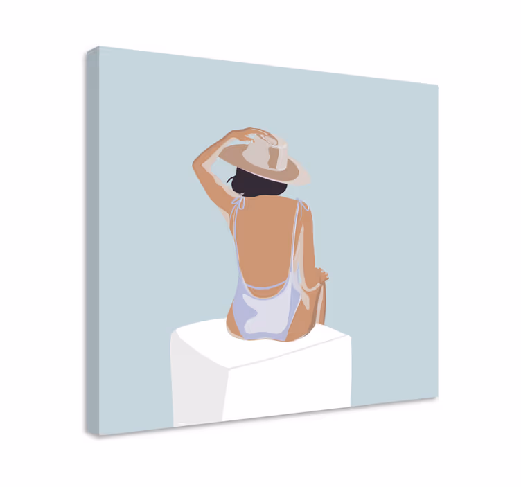 Quadro para quarto Estilo minimalista fashion girl - TenStickers