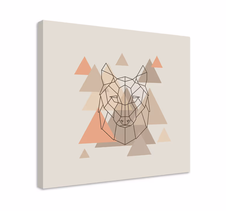 Quadros com pessoas cabeça de lobo geométrica - TenStickers