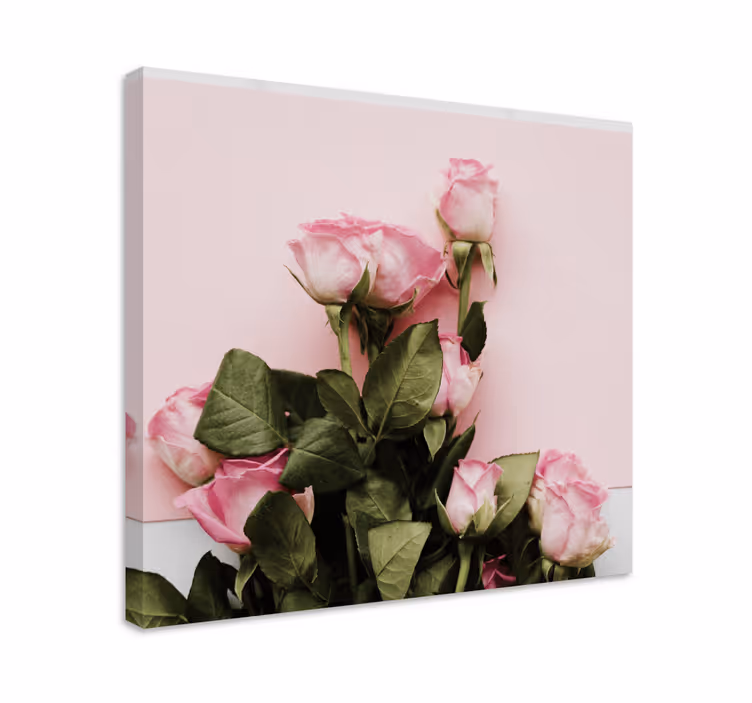 Quadro de flores arranjo de rosas pink - TenStickers