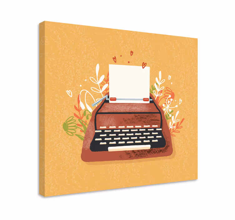 Quadro de música máquina de escrever com flores - TenStickers
