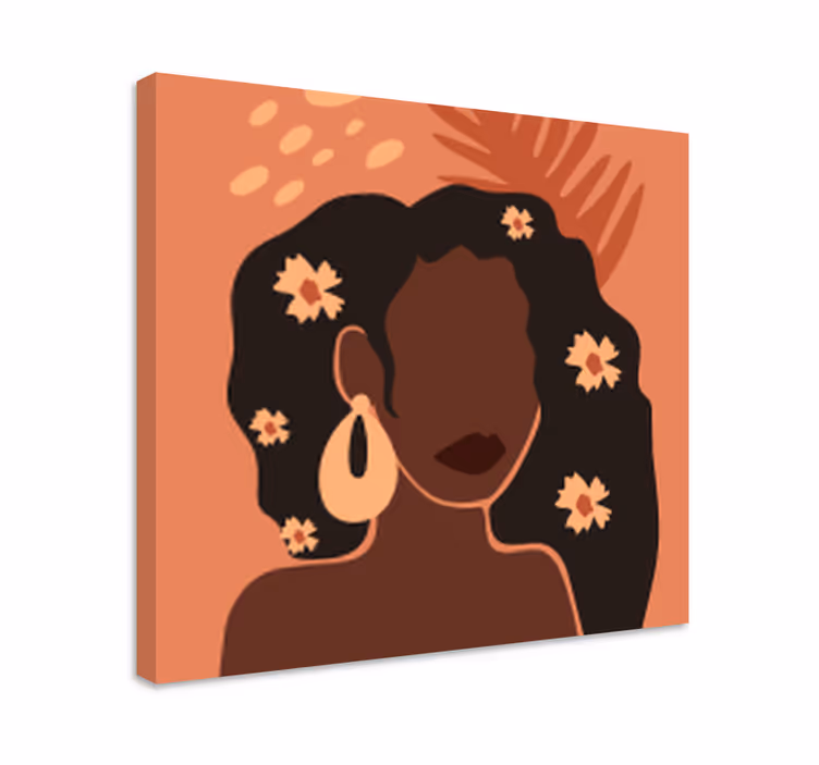 Quadro de flores Garota estética com flores - TenStickers
