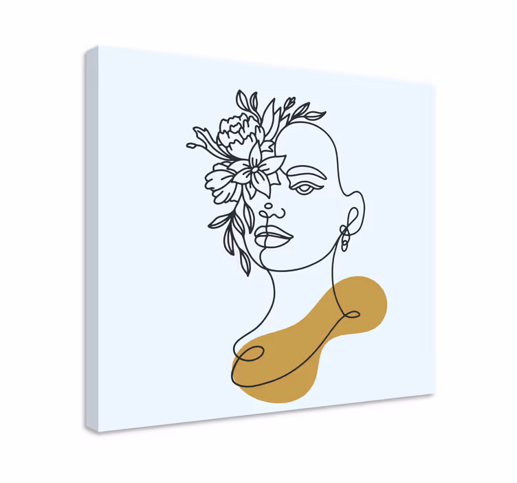 Quadro de arte retrato floral abstrato - TenStickers