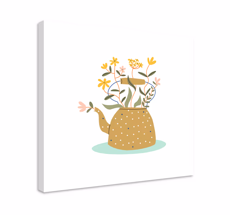 Quadro de flores buquê em bule - TenStickers