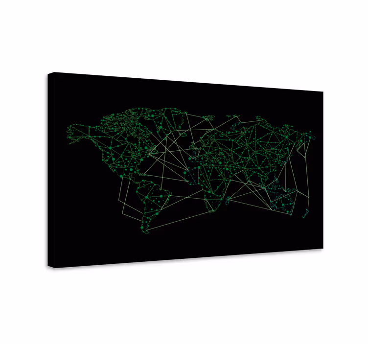 Quadro mapa mundi mapa de conectividade de rede - TenStickers