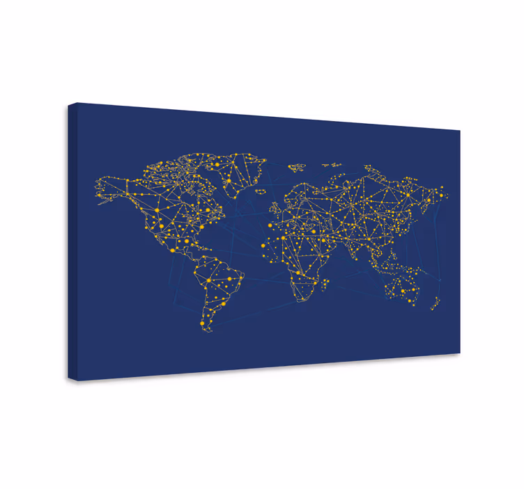 Quadro mapa mundi Padrão de pontos de luz - TenStickers