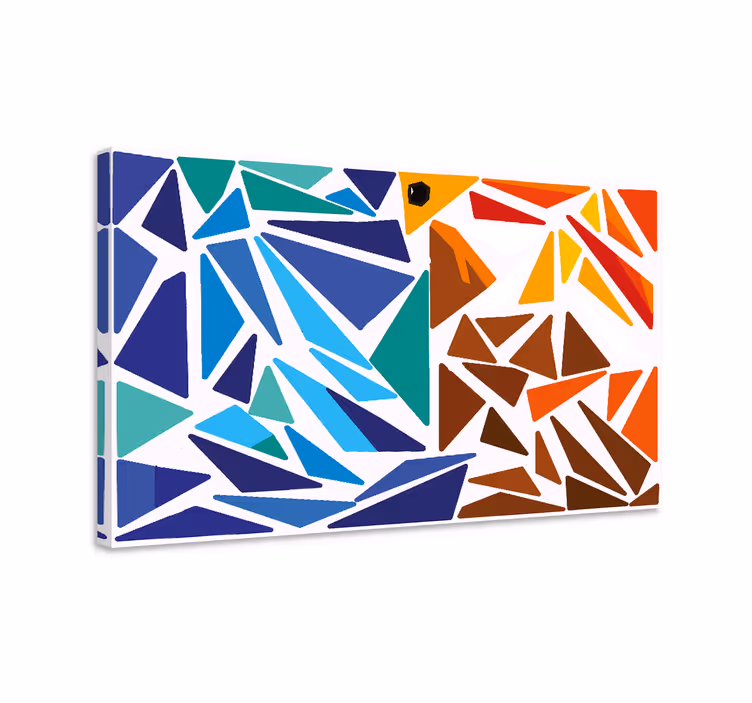Quadro de figuras geométricas composição angular abstrata - TenStickers