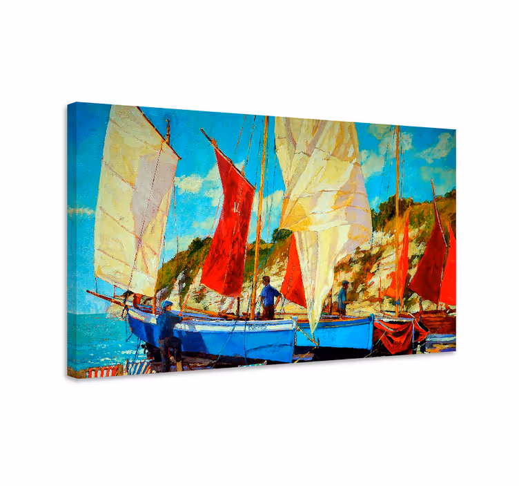 Quadro de paisagem cena de barcos à vela - TenStickers