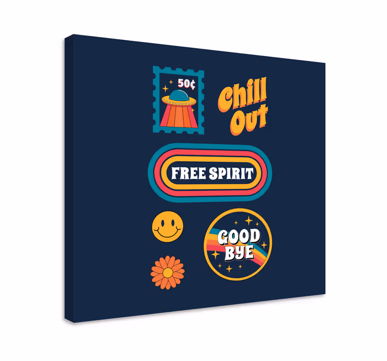 Quadro frase espírito livre e tranquilo - TenStickers