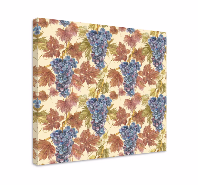 Quadro decorativo de vinícola uvas e folhas - TenStickers