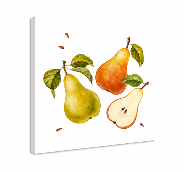 Quadro Decorativo de vinícola trio de peras frescas - TenStickers