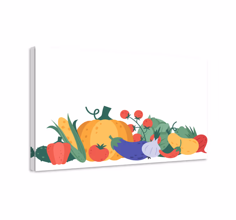 Quadro decorativo de vinícola colheita de legumes coloridos - TenStickers