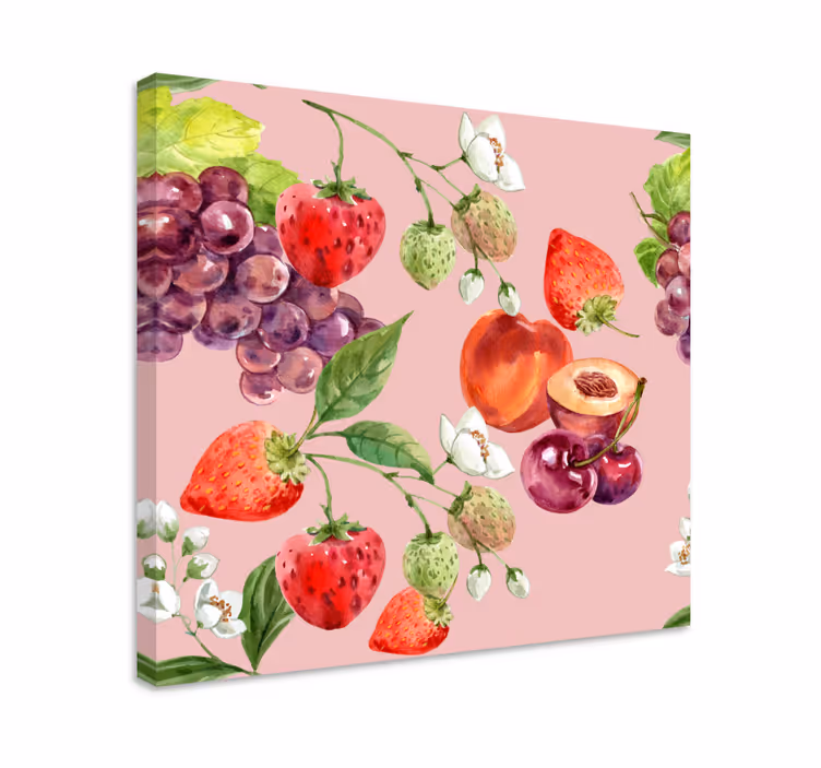 Quadro decorativo de vinícola arranjo de frutas frescas - TenStickers
