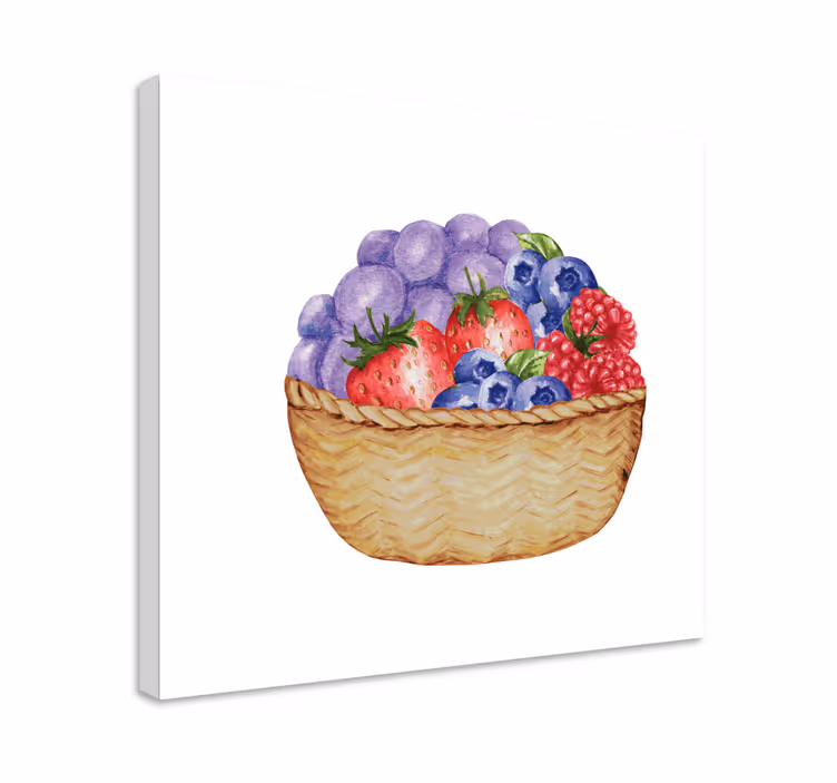 Quadro decorativo de vinícola cesta de frutas farta - TenStickers