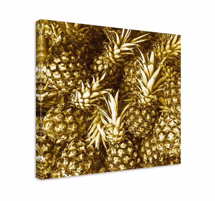 Quadro Decorativo de vinícola cacho de abacaxi dourado - TenStickers