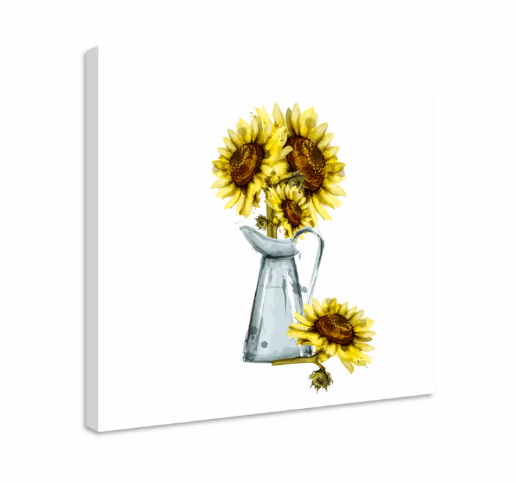 Quadro de flores girassóis em jarro - TenStickers