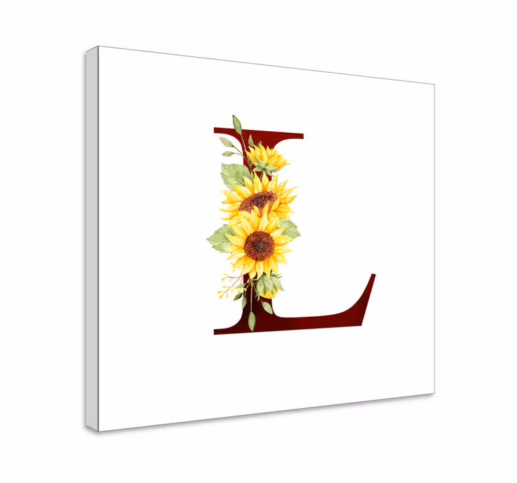 Quadro de flores Girassol inicial personalizável - TenStickers