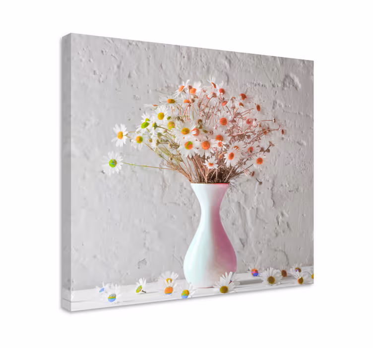 Quadro de flores Flores da margarida em vasos coloridos - TenStickers