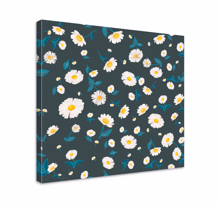 Quadro de flores padrão de margarida - TenStickers