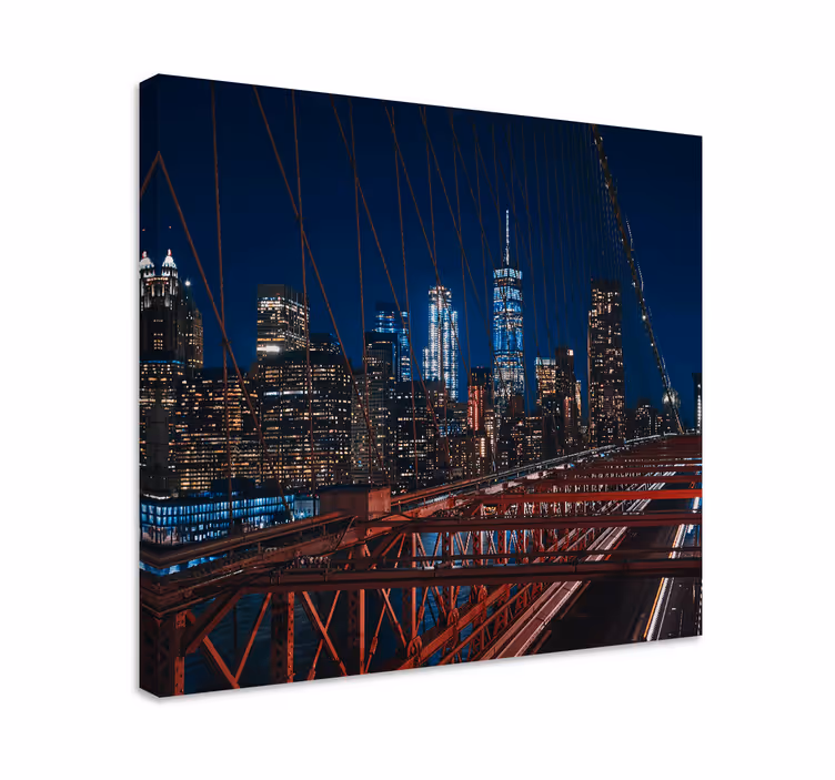 Quadro de cidade vista da ponte do brooklyn - TenStickers