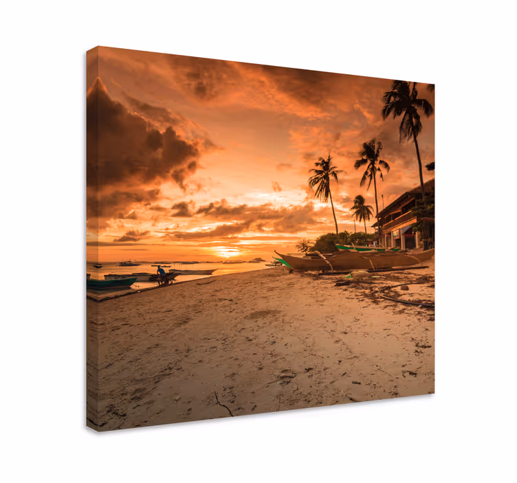 Quadro de paisage Pôr do sol na costa - TenStickers
