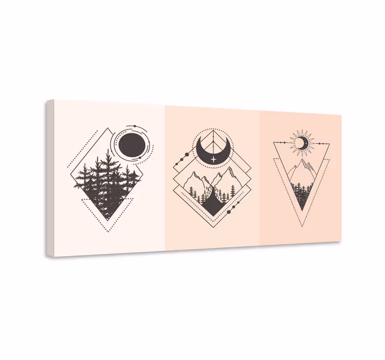 Quadro de figuras geométricas emblema geométrico da montanha - TenStickers