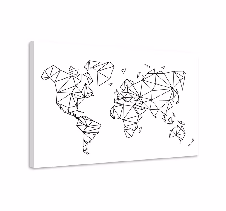 Quadro mapa mundi contorno geométrico do universo - TenStickers