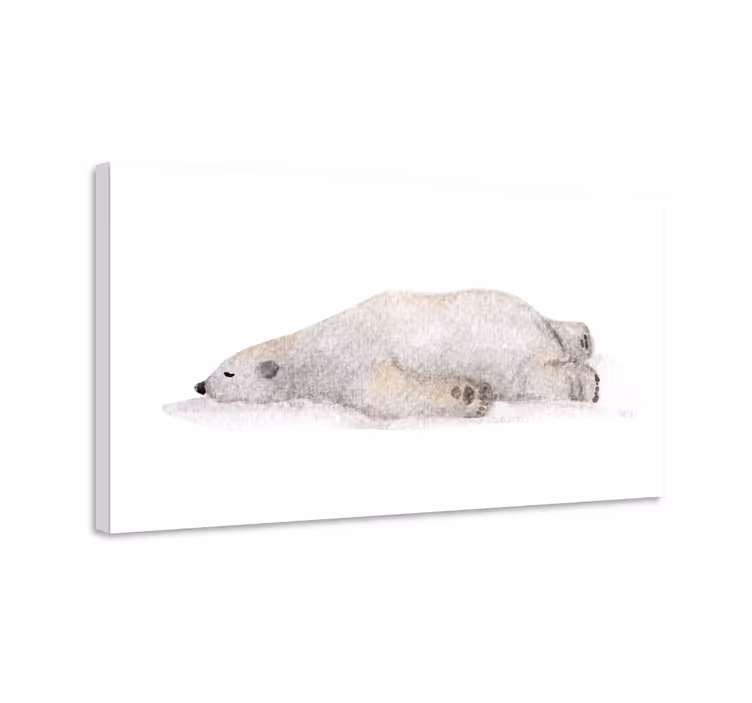 Quadro nórdico Urso adormecido abstrato - TenStickers