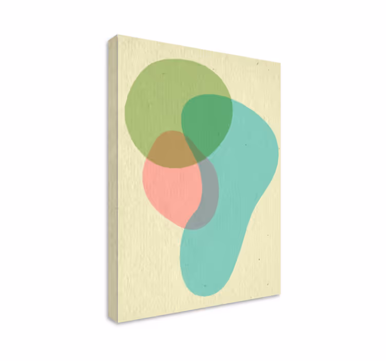 Quadro decorativo abstrato composição de formas fluidas - TenStickers