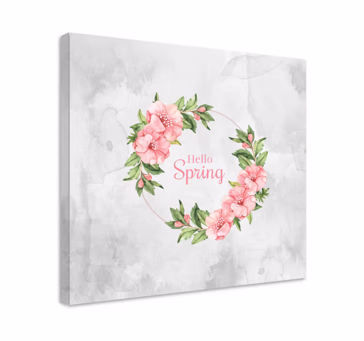 Quadro de flores saudação em círculo floral - TenStickers