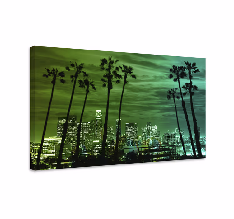 Quadro de cidade silhueta de palmeiras - TenStickers