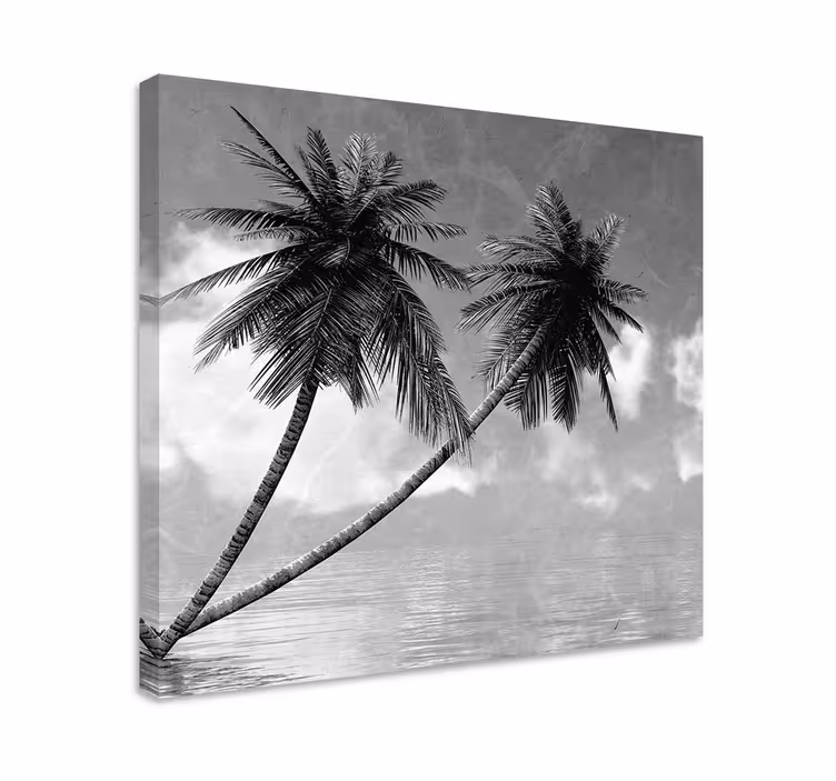 Quadro de árvores silhueta elegante de palmeira - TenStickers