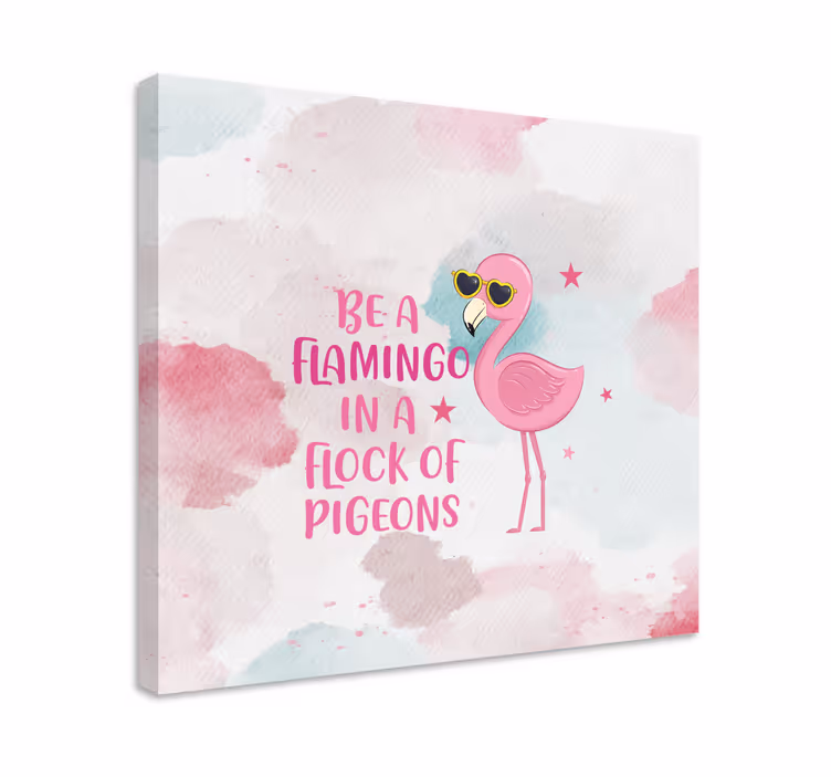 Quadro de dinossauro flamingo com Óculos escuros - TenStickers